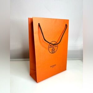 Hermes Orange Paper Gift Bag Medium Size 11” x 8” x 3”